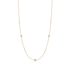 Collar oro diamantes perla chatón