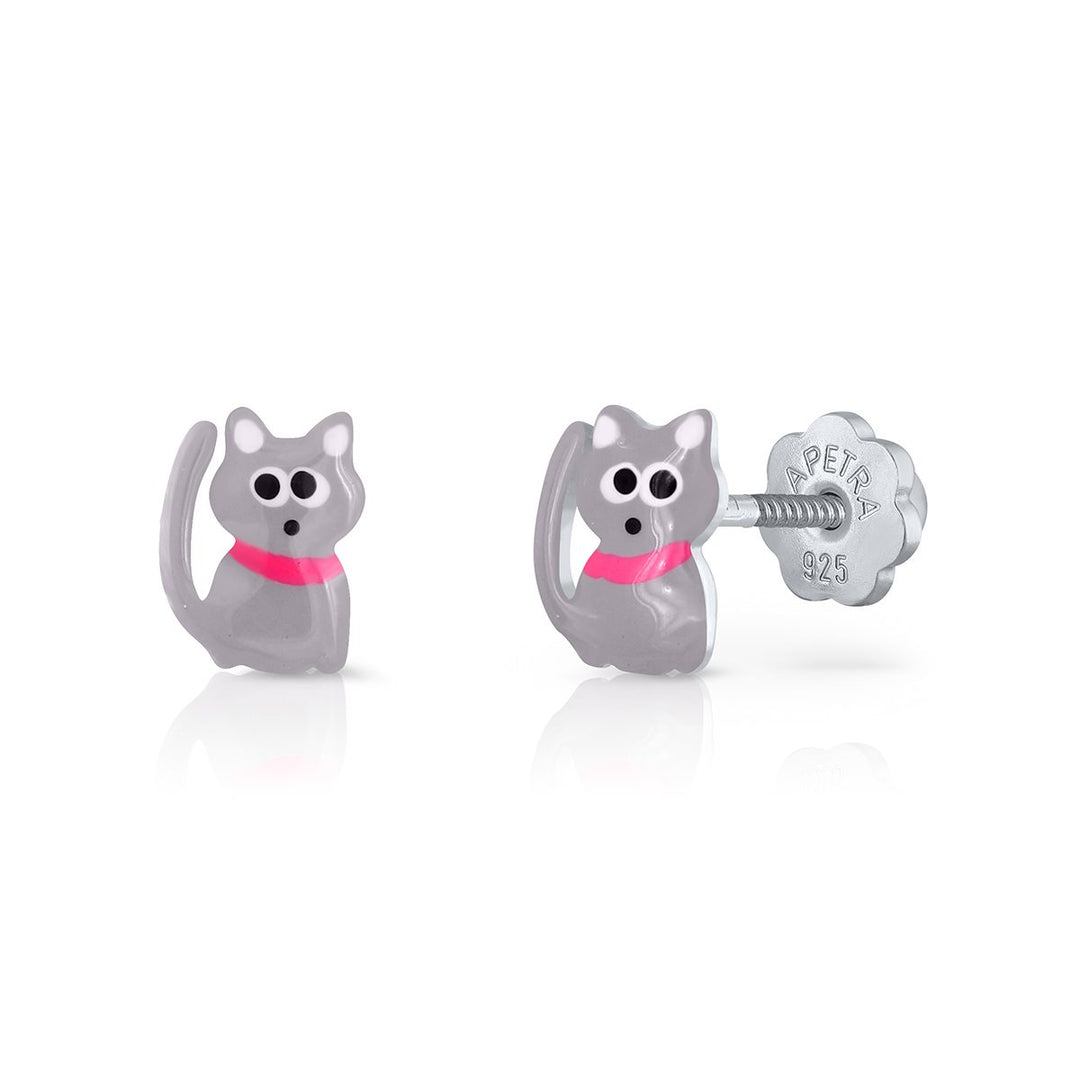 Cat Enamel Earrings