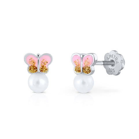 Happy Pearls Flat Butterfly Earrings