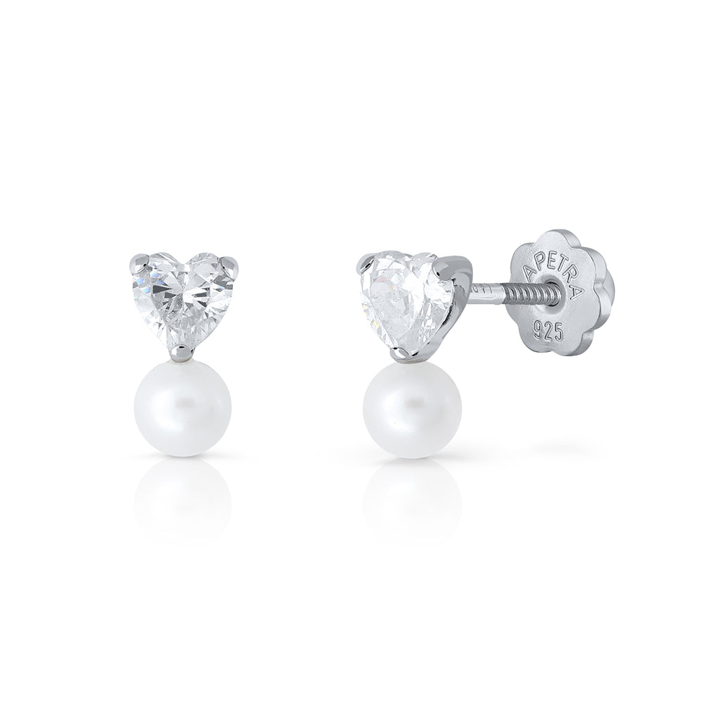 Pendientes Brilli Brilli Pearl Corazón blanco