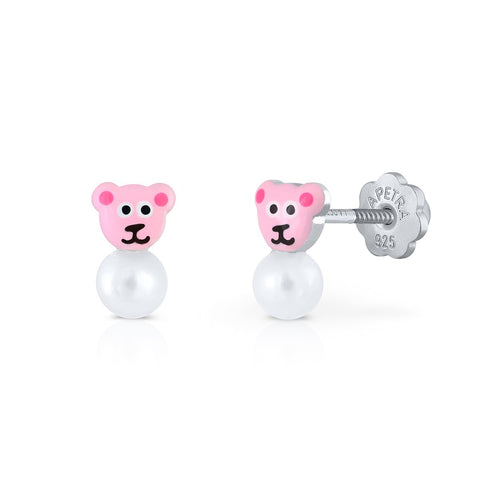 Happy Pearl Bear Earrings