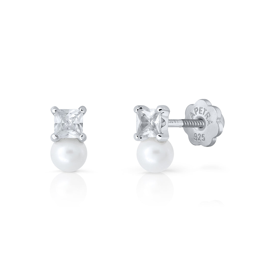 Pendientes Brilli Brilli Pearl Cuadrado