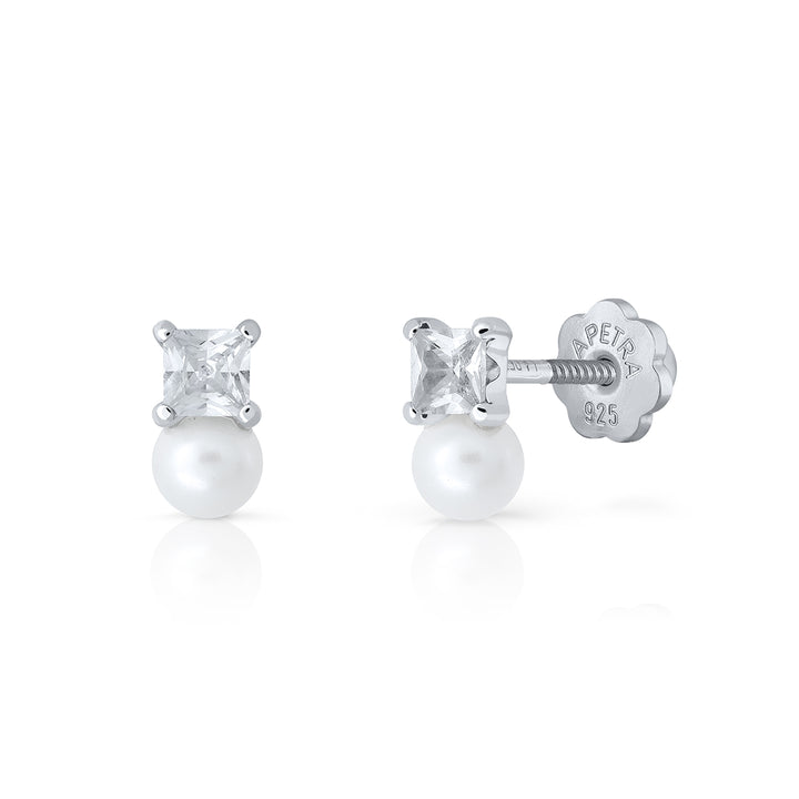 Pendientes Brilli Brilli Pearl Cuadrado