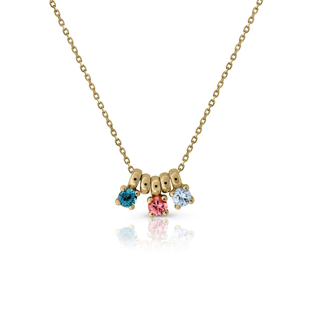 Collar Oro Garra 3 Topacios rosa