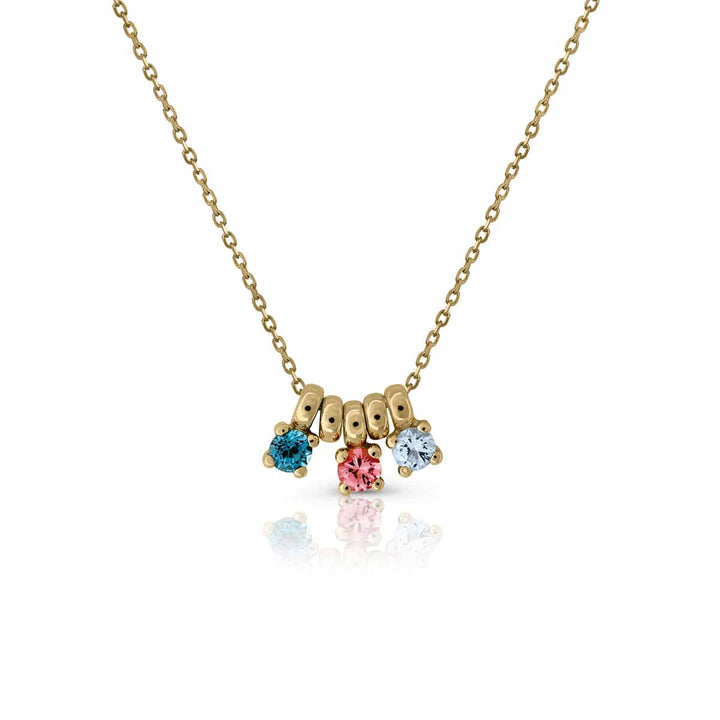 Collar Oro Garra 3 Topacios rosa