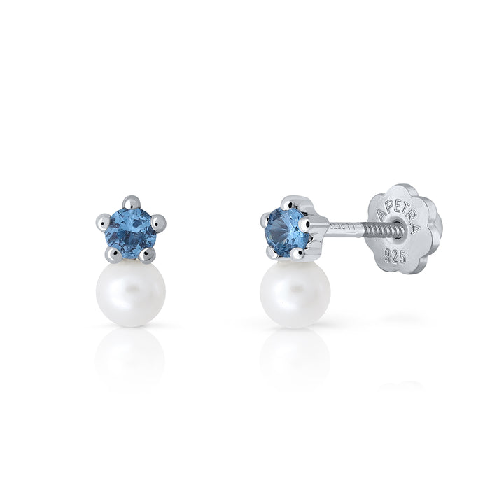 Pendientes Brilli Brilli Pearl Redondo S azul