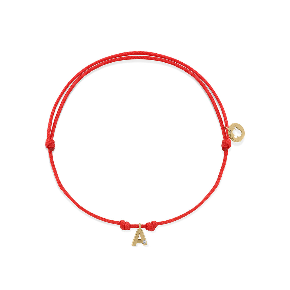 Pulsera oro diamante Lilly Macramé inicial