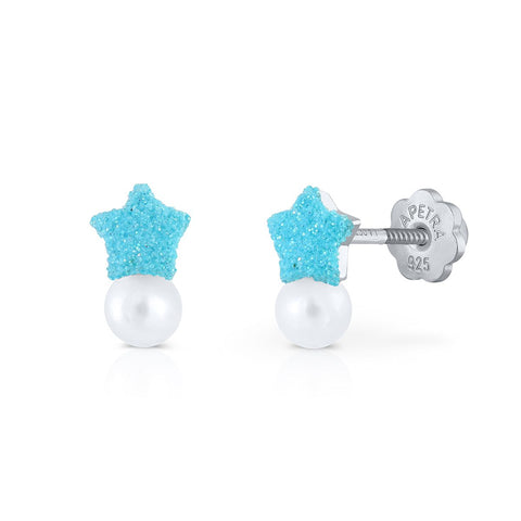 Happy Pearls Glitter Star Earrings