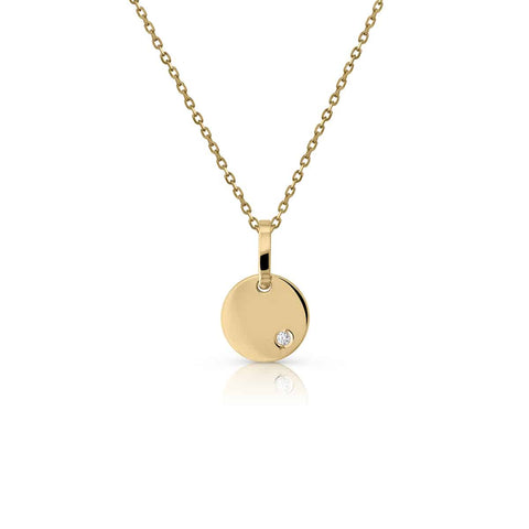 Gold Necklace Badge with Diamond