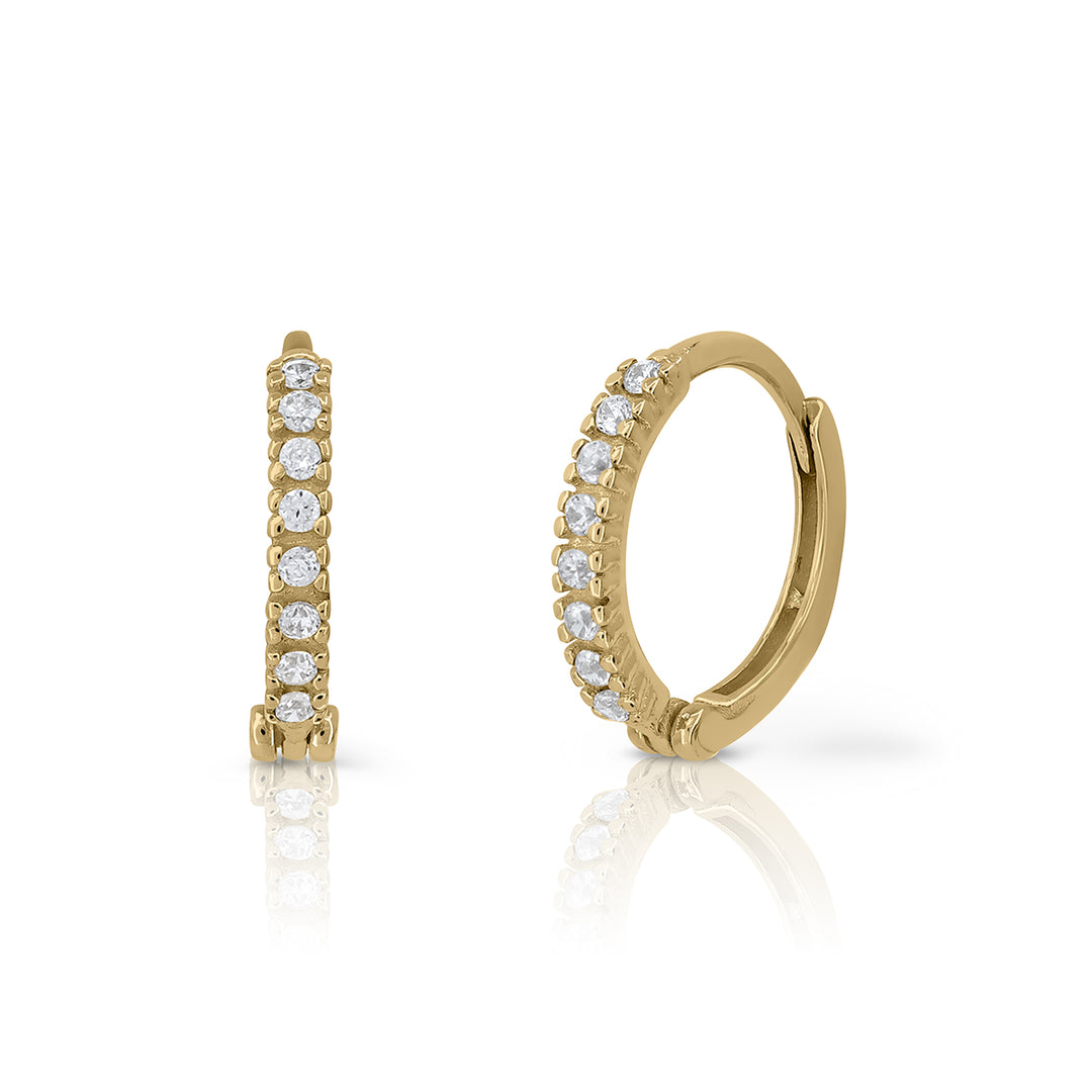 9k Gold Sparkly Heart Earrings