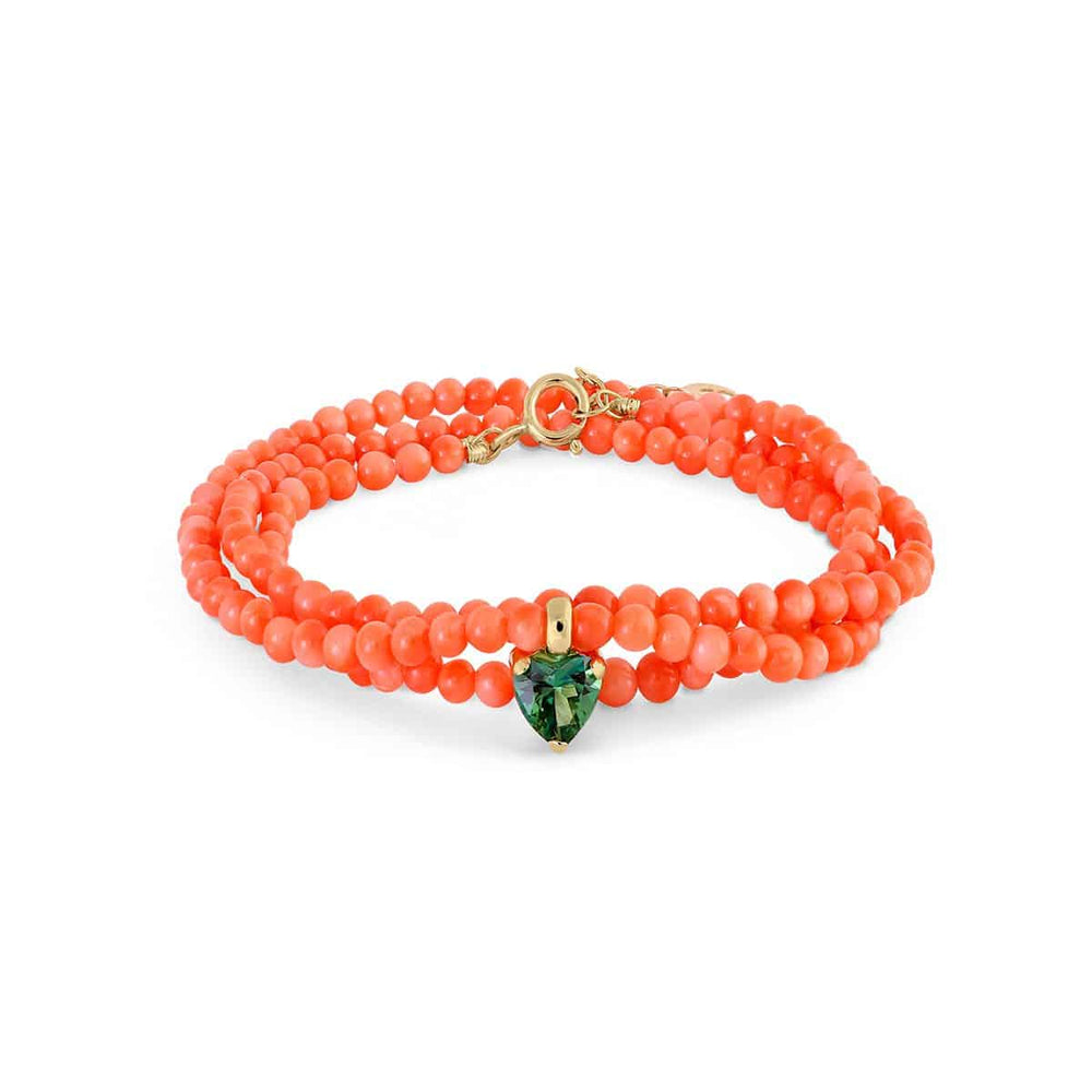 Collar Coral Garra Corazón Topacio 1