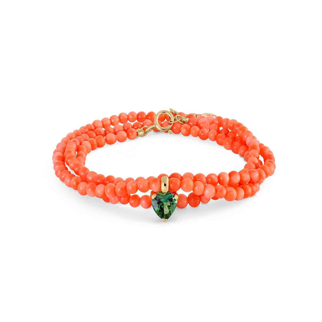 Collar Coral Garra Corazón Topacio 1