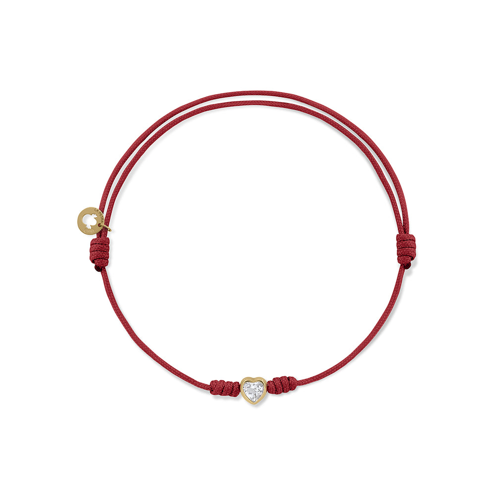 Pulseira ouro macramé coração In Love