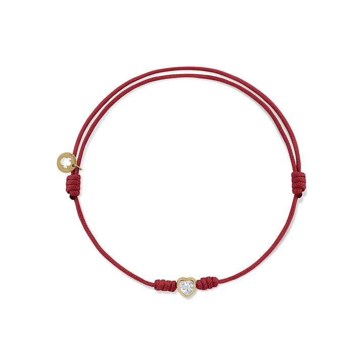 Pulsera oro macramé corazón In Love