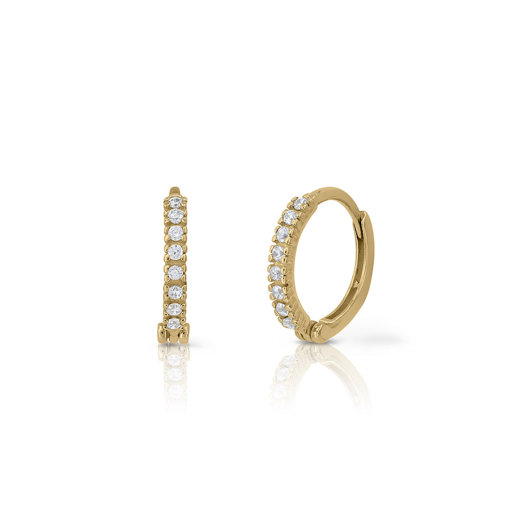 9k Gold Sparkly Heart Earrings