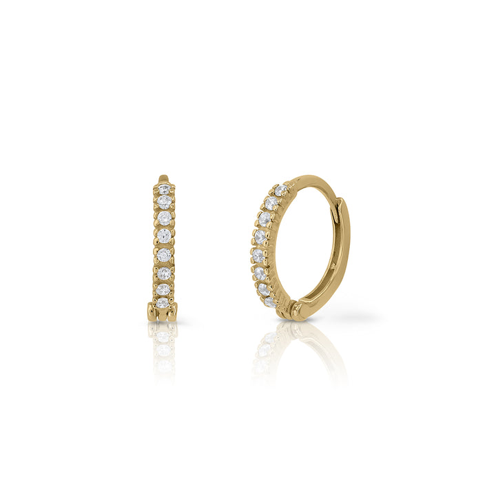 9k Gold Sparkly Heart Earrings