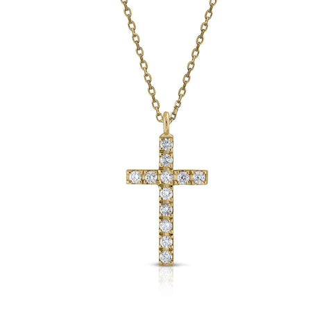 Prime Collection Diamonds L Cross Necklace