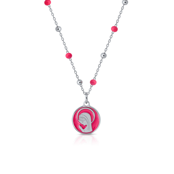 Collar Colección Bolitas de Anís Virgen Niña fuxia