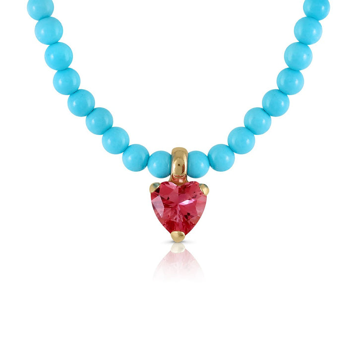 Collar Turquesas Garra Corazón Topacio