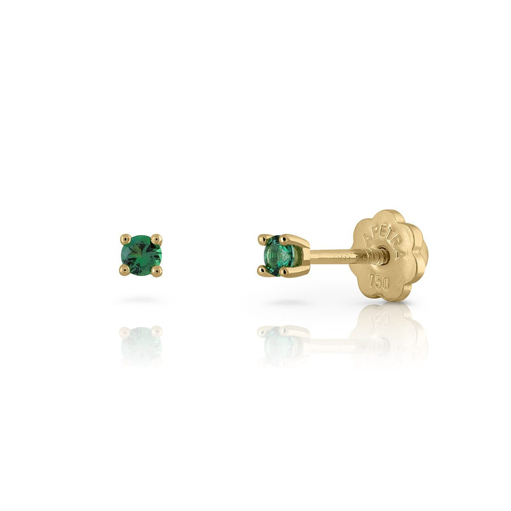 Pendientes oro garra topacio mini rosca