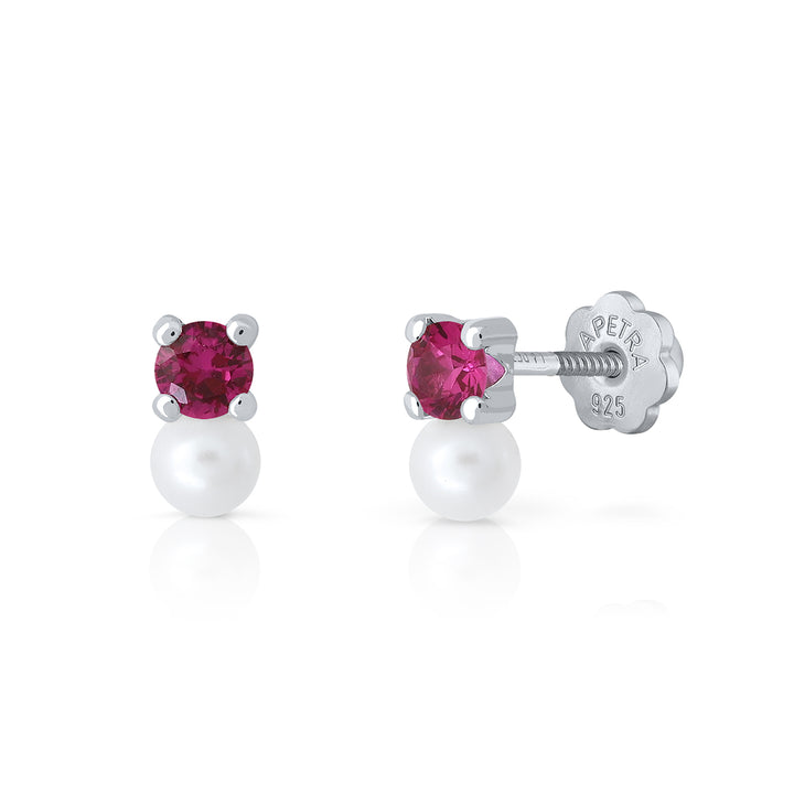 Pendientes Brilli Brilli Pearl Redondo m fuxia