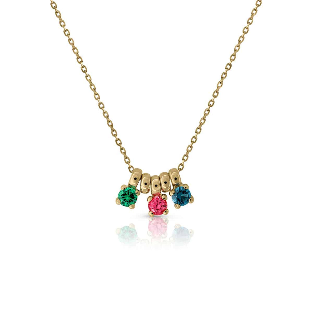 Collar Oro Garra 3 Topacios fuxia