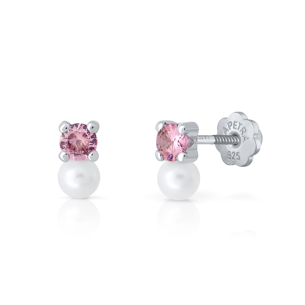 Pendientes Brilli Brilli Pearl Redondo m rosa