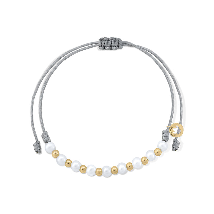 Pulsera Oro Macramé perlas