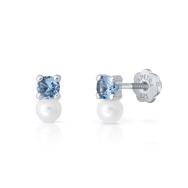 Pendientes Brilli Brilli Pearl Redondo m azul
