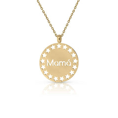 Collar oro chapa estrellas Mamá
