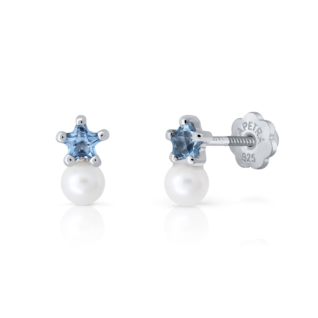 Pendientes Brilli Brilli Pearl Estrella AZUL