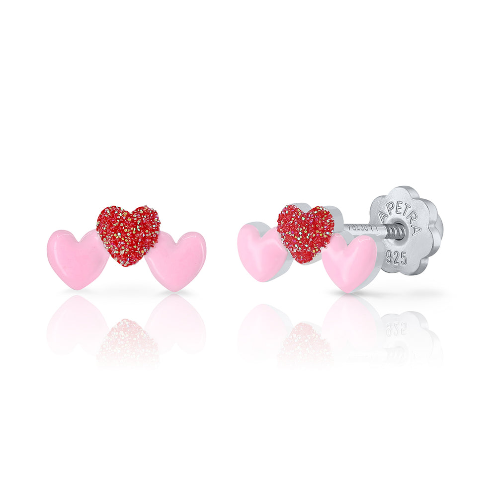 Xmas Threaded Heart Climbing Earring