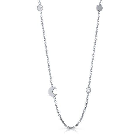 Zirconia necklace - Moon