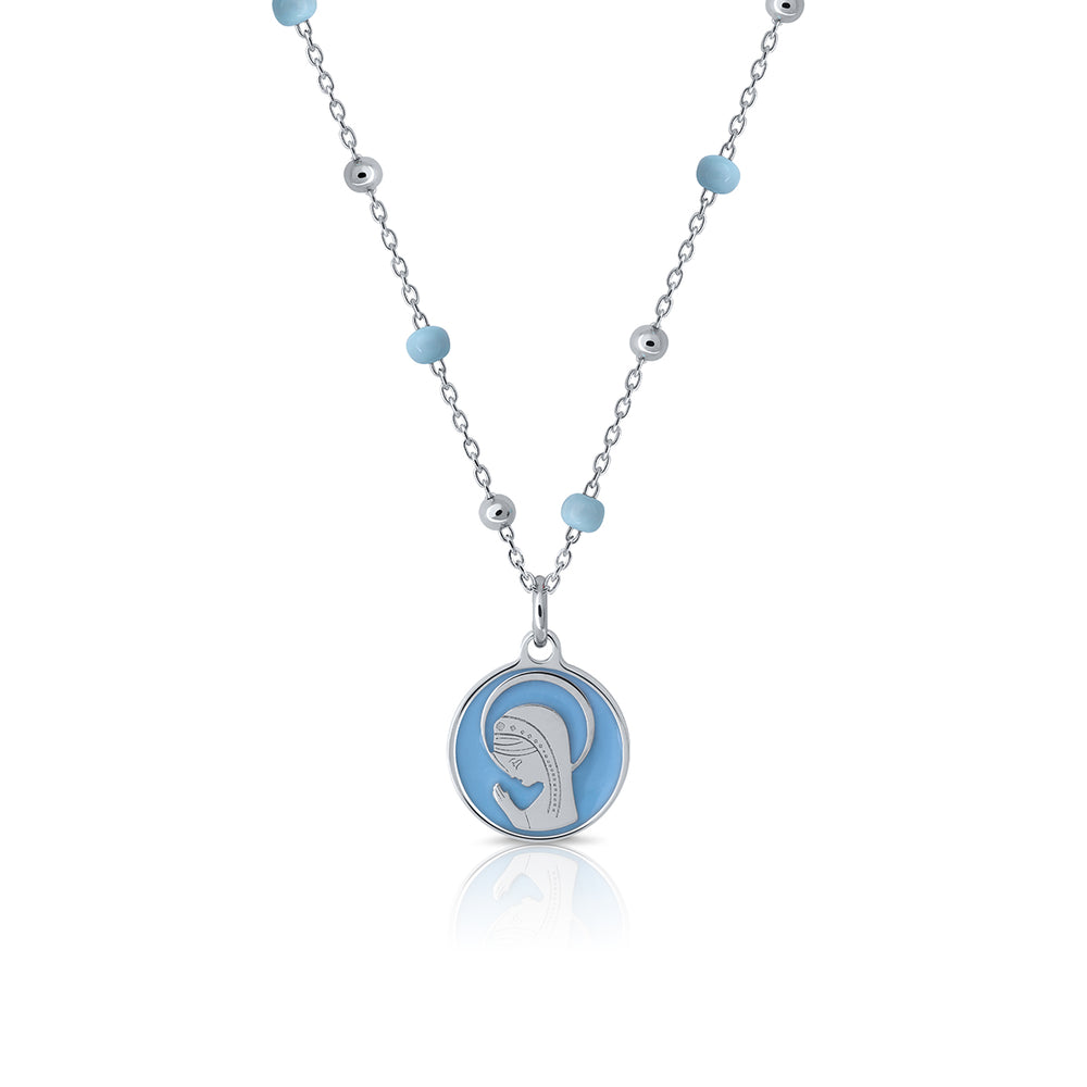 Collar Colección Bolitas de Anís Virgen Niña azul