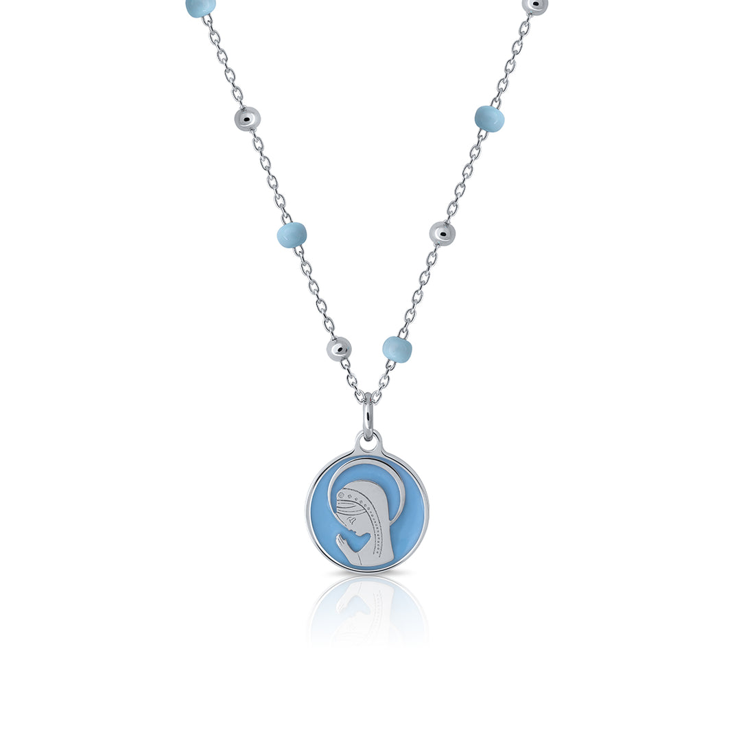 Collar Colección Bolitas de Anís Virgen Niña azul