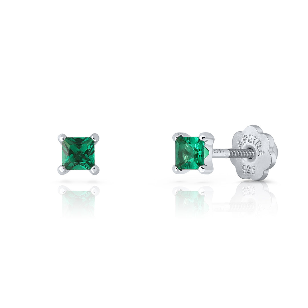 Pendientes Brilli Brilli Cuadrado esmeralda