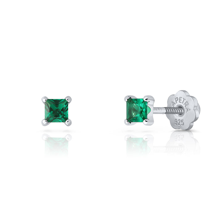 Pendientes Brilli Brilli Cuadrado esmeralda