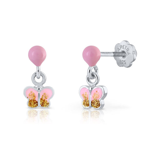 Candy Floss Flat Butterfly Earrings