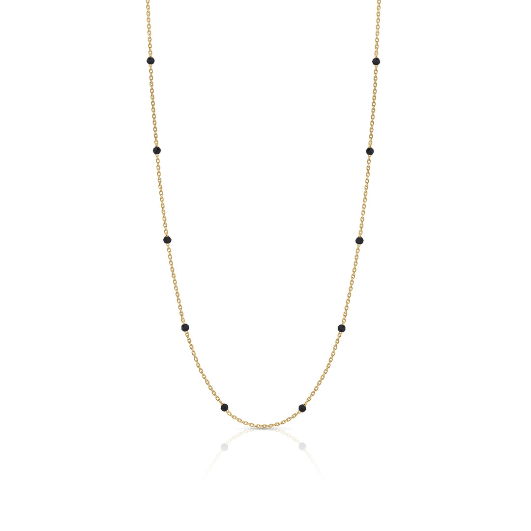 Beads 3mm Black Enamel Necklace
