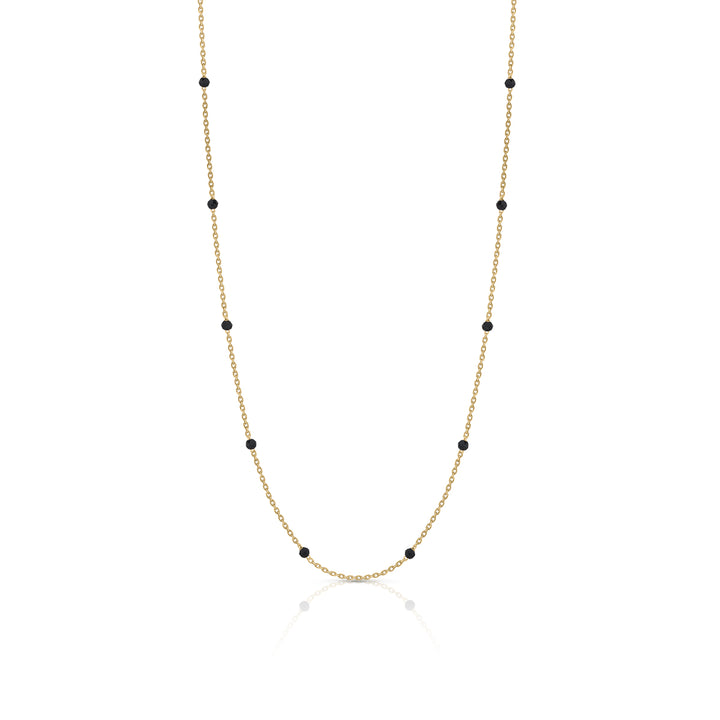 Beads 3mm Black Enamel Necklace