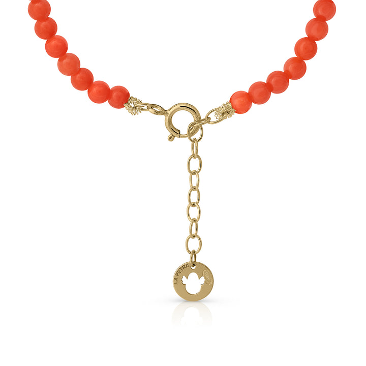 Collar oro Coral garra corazón topacio
