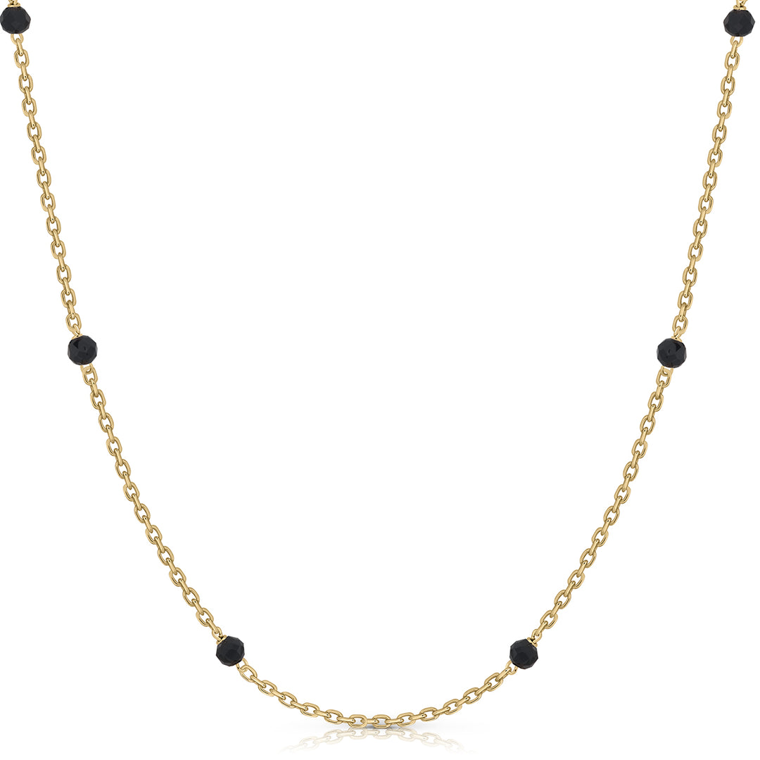 Beads 3mm Black Enamel Necklace