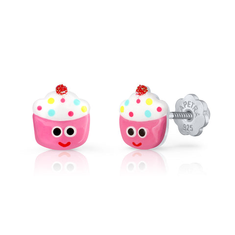 Cupcake Eyes Enamel Earrings