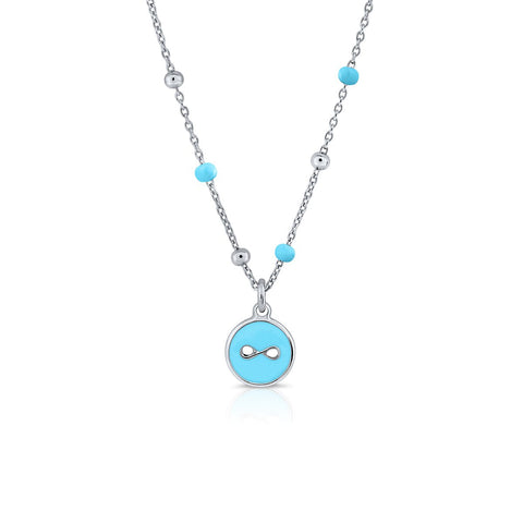 Mini Mary Enamel Necklace - Infinite Blue