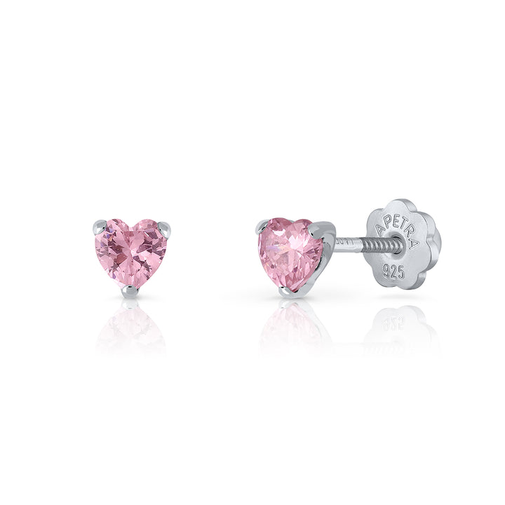 Pendientes Brilli Brilli Corazón M rosa