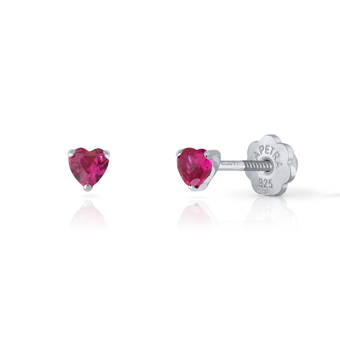 Pendientes Brilli Brilli Corazón S fucsia