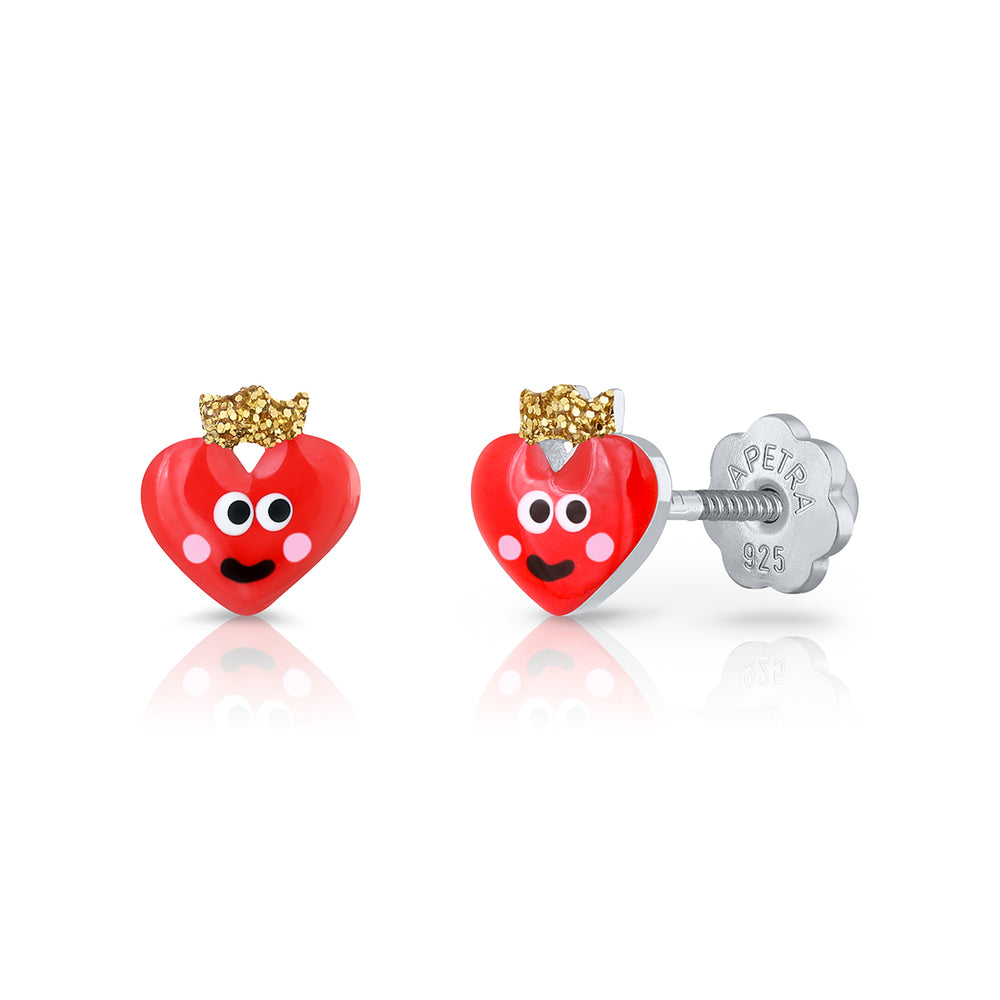 Xmas Magic Heart Enamel Earrings