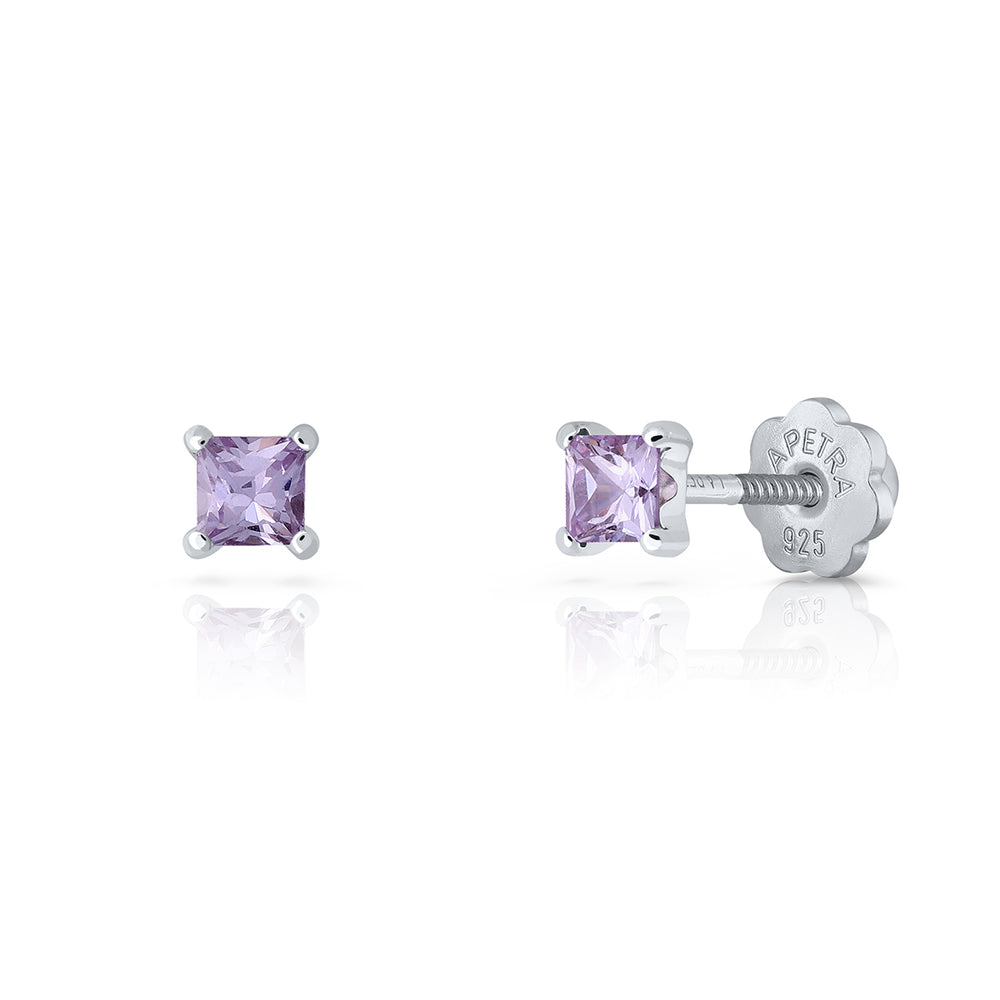 Pendientes Brilli Brilli Cuadrado lila