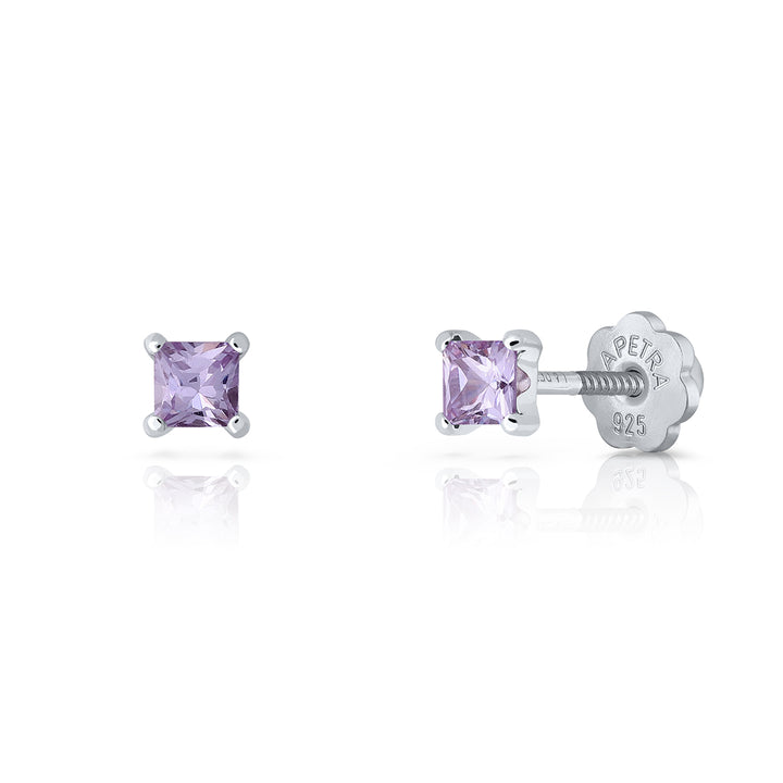Pendientes Brilli Brilli Cuadrado lila