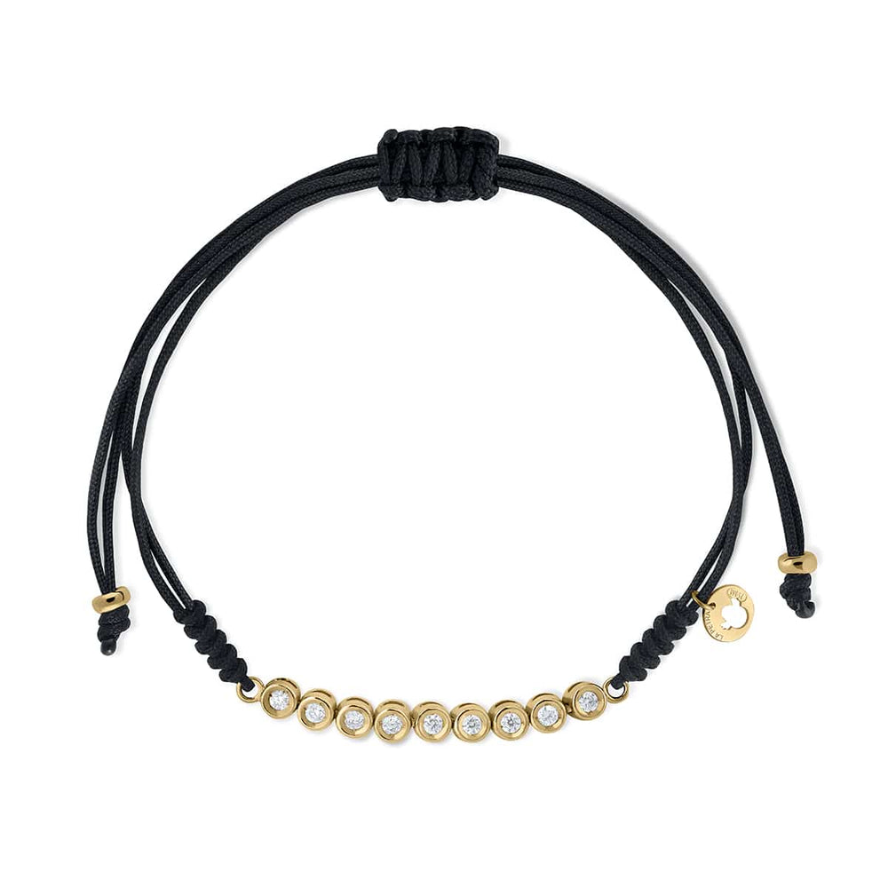 Pulsera Oro diamantes Macramé chatones